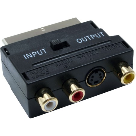 Adaptateur S-VHS/Scart, InLine®, Scart (in/out) à 3x Cinch fem. et 1x S-VHS Bu