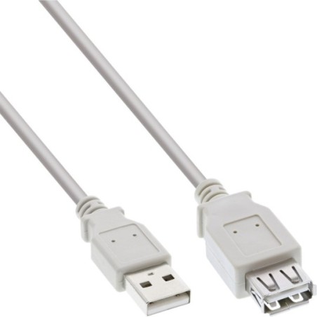 Rallonge USB 2.0 A vers A 1m beige/gris