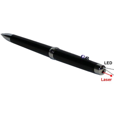 InLine® Laserpen XP V, stylo à bille, PDA-Stift, pointeur à laser, lampe DEL, 4 en 1