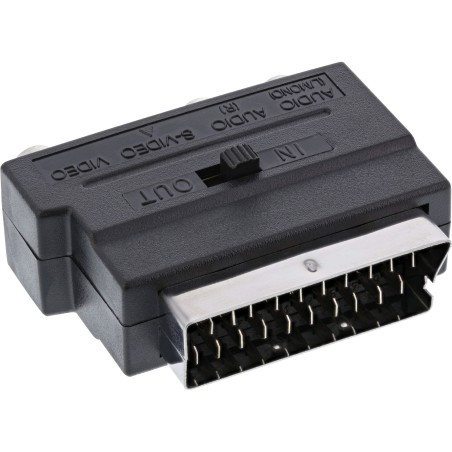 89953 - Adaptateur péritel InLine®, péritel (entrée/sortie) vers 3 prises RCA et 1 prise S-VHS