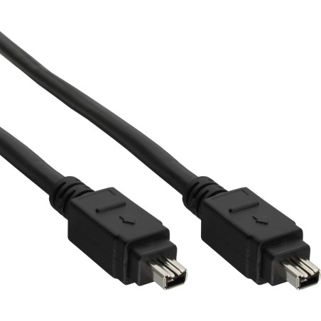 34443 - Câble InLine® FireWire, fiche / fiche IEEE1394 à 4 broches, noir, 3 m