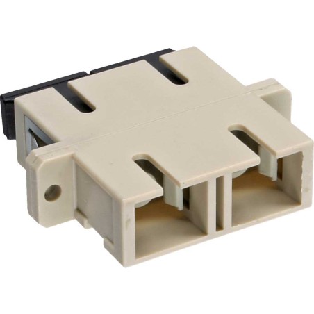 Fibre optique accouplement, InLine®, Duplex SC/SC, multimode, beige, manche en métal