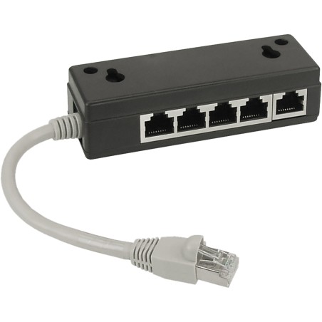 69935 - Distributeur RNIS InLine®, 5x prise RJ45, câble 15 cm, avec résistances d'extrémité