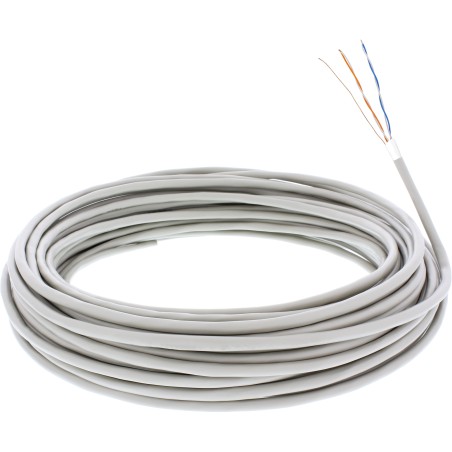 InLine? Telefon-Kabel 4-adrig, 2x2x0,6mm, zum Verlegen, 100m Rolle