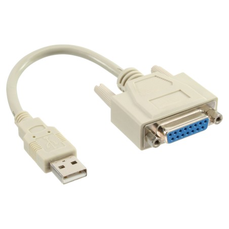 33101 - Câble adaptateur USB InLine®, fiche USB A vers prise 15 broches