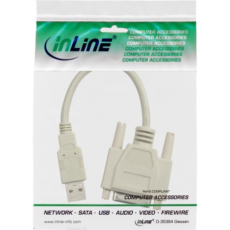 33101 - Câble adaptateur USB InLine®, fiche USB A vers prise 15 broches