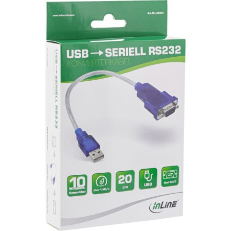 InLine? USB zu Seriell Adapterkabel, Stecker A an 9pol Sub D Stecker