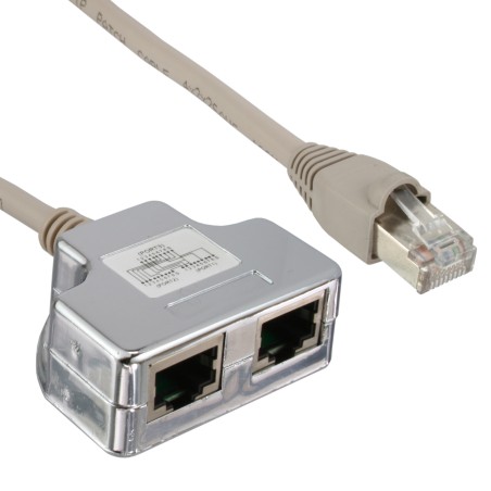 69995 - Adaptateur en T InLine® Cat.5e (Port-Doppler), fiche RJ45 vers 2x prise RJ45 0,15 m