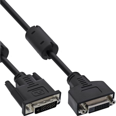 InLine? DVI-D Verl?ngerung, Dual Link 241 ST auf 241 BU, 2 Ferrite, 5m