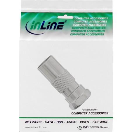 69921 - Adaptateur InLine® connecteur F (SAT) vers connecteur IEC (antenne)