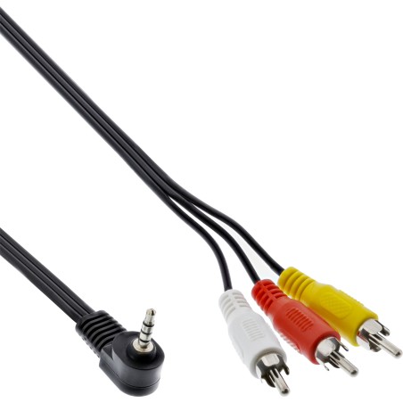 89600 - Câble audio/vidéo InLine®, fiche 3,5 mm à 4 broches vers 3 fiches RCA