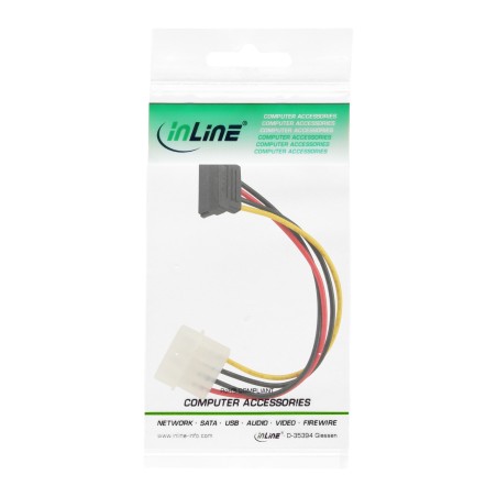 29670W - Câble adaptateur secteur InLine® SATA, 1x 13,34 cm (5,25) BU/15 broches SATA ST, dévié en bas.