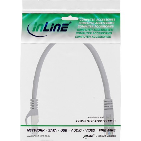 72533L - Câble patch InLine®, F/UTP, Cat.5e, gris, 0,3 m