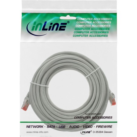 76405 - Câble patch InLine®, S/FTP (PiMf), Cat.6, 250 MHz, PVC, cuivre, gris, 5 m