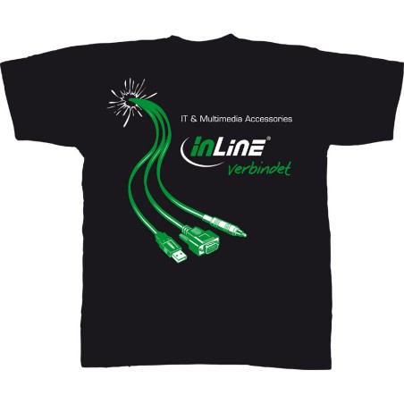 InLine® T-Shirt, noir/vert, taille S