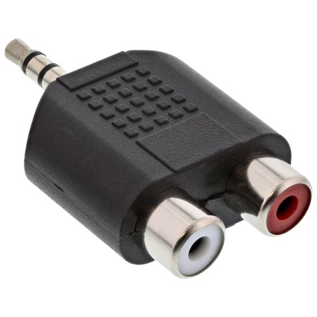 99302 - Adaptateur audio InLine®, fiche jack 3,5 mm vers 2 prises RCA, stéréo