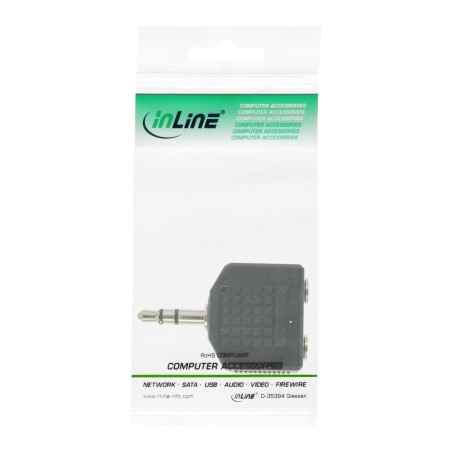 InLine? Audio Adapter, 3,5mm Klinke Stecker an 2x 3,5mm Klinke Buchse, Stereo