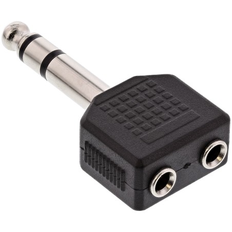 InLine? Audio Adapter Stereo, 6,3mm Klinke Stecker an 2x 3,5mm Klinke Buchse