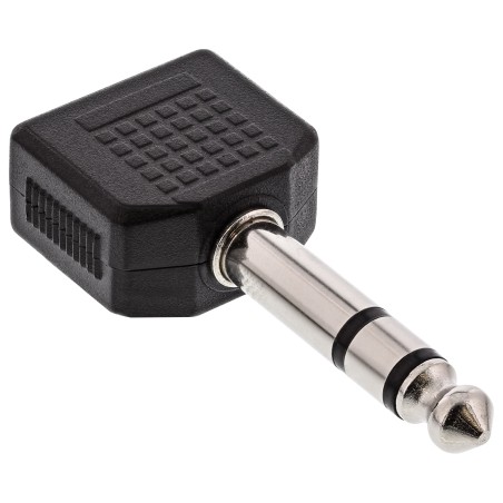 99304 - Adaptateur audio InLine® stéréo, fiche jack 6,3 mm vers 2 prises jack 3,5 mm