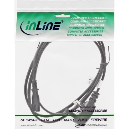 16654E - Câble d'alimentation InLine®, fiche d'alimentation Angleterre vers fiche Euro 8 C7, 1,8 m