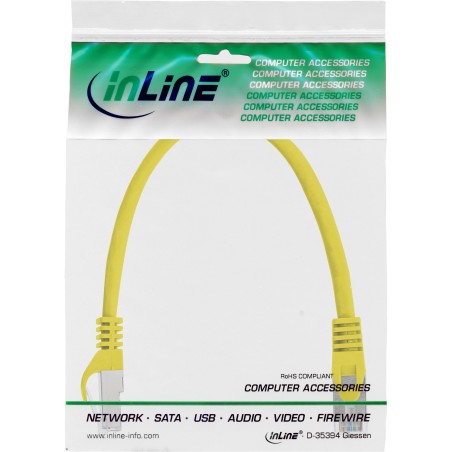 72533Y - Câble patch InLine®, SF/UTP, Cat.5e, jaune, 0,3 m