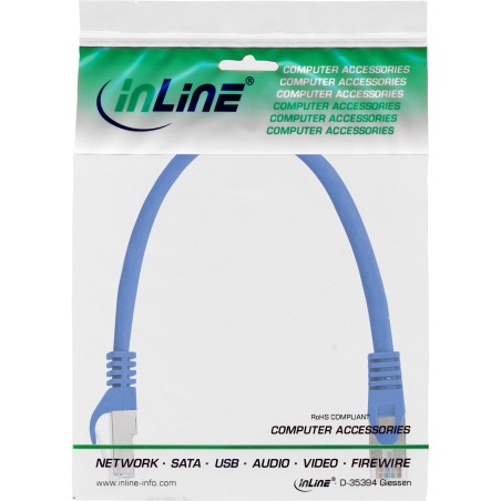 InLine? Patchkabel, SF/UTP, Cat.5e, blau, 0,3m