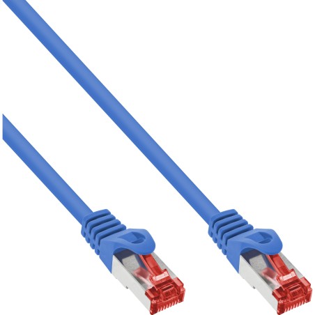 InLine? Patchkabel, S/FTP (PiMf), Cat.6, 250MHz, PVC, Kupfer, blau, 0,3m