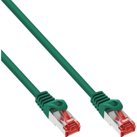 InLine? Patchkabel, S/FTP (PiMf), Cat.6, 250MHz, PVC, Kupfer, gr?n, 0,3m