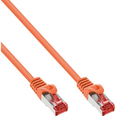 76433O - Câble patch InLine®, S/FTP (PiMf), Cat.6, 250 MHz, PVC, cuivre, orange, 0,3 m