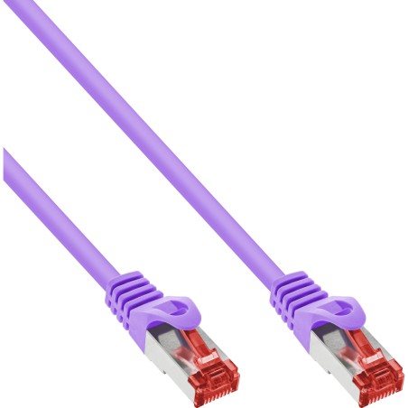 76450P - Câble patch InLine®, S/FTP (PiMf), Cat.6, 250 MHz, PVC, cuivre, violet, 0,5 m