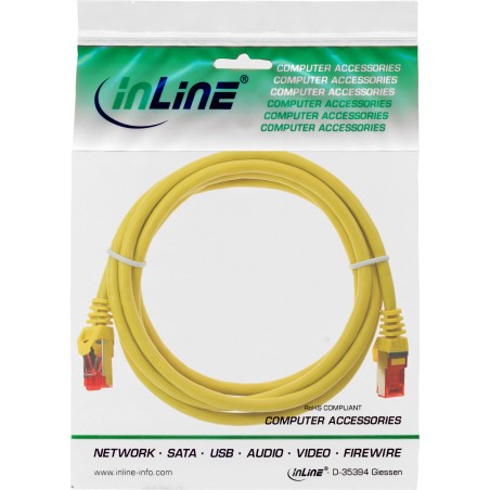 InLine? Patchkabel, S/FTP (PiMf), Cat.6, 250MHz, PVC, Kupfer, gelb, 0,5m