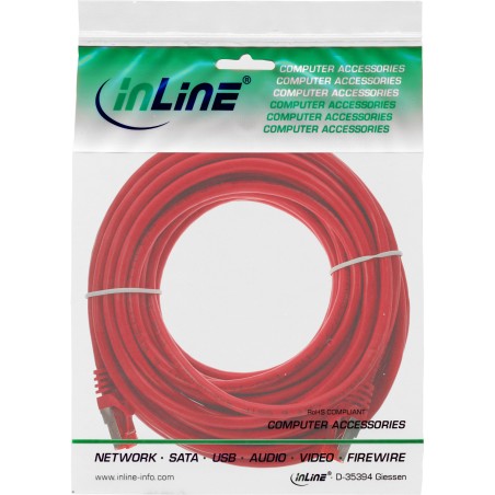 InLine? Patchkabel, S/FTP (PiMf), Cat.6, 250MHz, PVC, Kupfer, rot, 7,5m