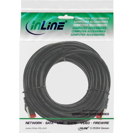 InLine? Patchkabel, S/FTP (PiMf), Cat.6, 250MHz, PVC, Kupfer, schwarz, 7,5m