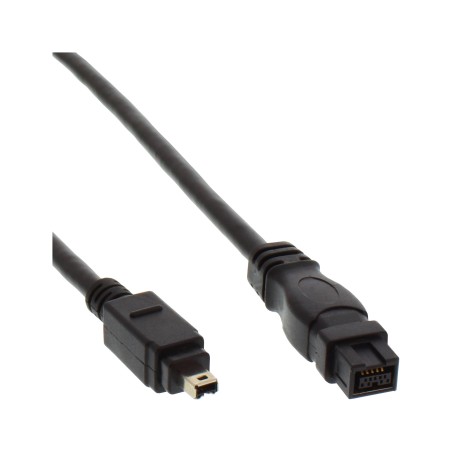 34901 - Câble InLine® FireWire, fiche IEEE1394 à 4 broches vers fiche à 9 broches, noir, 1 m