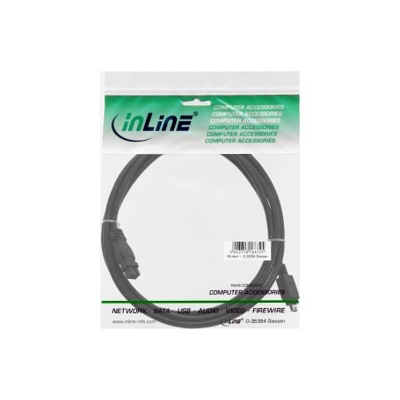 34901 - Câble InLine® FireWire, fiche IEEE1394 à 4 broches vers fiche à 9 broches, noir, 1 m