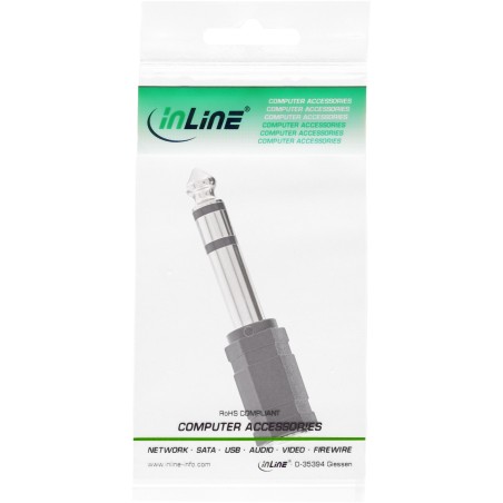 InLine? Audio Adapter, 6,3mm Klinke Stecker an 3,5mm Klinke Buchse, Stereo