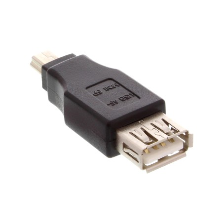 33500B - Adaptateur InLine® USB 2.0, prise A vers mini fiche 5 broches