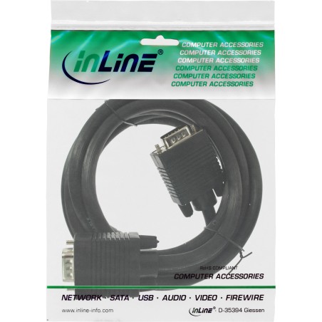 17717B - Câble InLine® S-VGA, fiche / fiche HD 15 broches, noir, 10 m