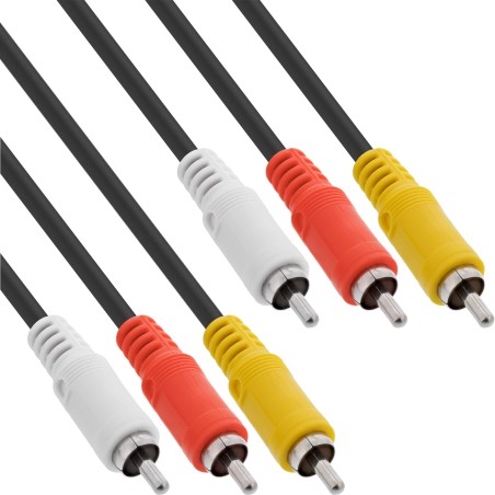 89601 - Câble RCA InLine®, audio/vidéo 3x RCA, fiche / fiche, 1,5 m