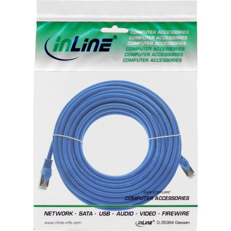 71500B - Câble patch InLine®, F/UTP, Cat.5e, bleu, 10 m