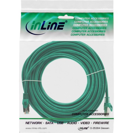 71500G - Câble patch InLine®, F/UTP, Cat.5e, vert, 10 m