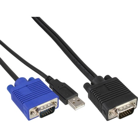 60667D - Jeu de câbles KVM InLine®, USB, pour commutateur KVM 19, longueur 1,8 m