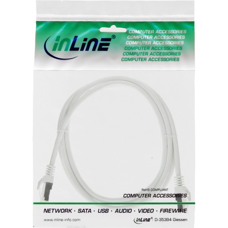 72550W - Câble patch InLine®, SF/UTP, Cat.5e, blanc, 0,5 m