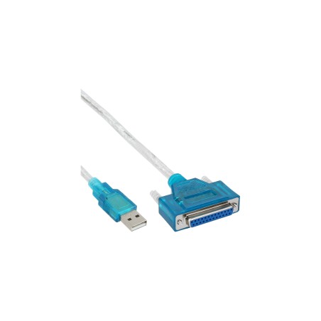 33397I - InLine® USB vers parallèle 25 broches, câble adaptateur d'imprimante, 1,8 m