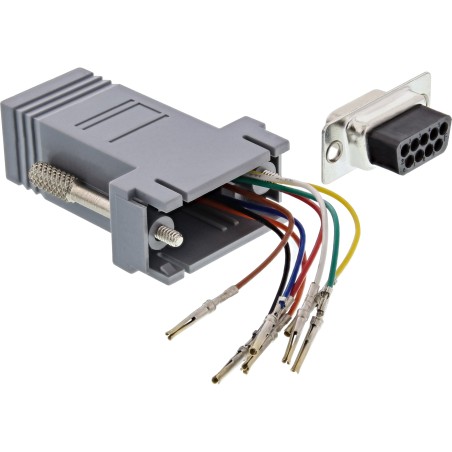 68889B - Adaptateur InLine®, prise Sub D 9 broches vers prise RJ45