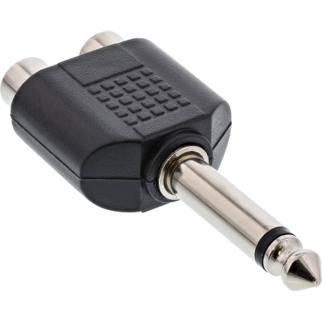 InLine? Audio Adapter, 6,3mm Klinke Stecker an 2x Cinch Buchse, Mono