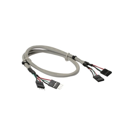 33440C - Prise InLine® USB 2.0, interne, 2x fiche / prise de poste à 4 broches, 0,60 m