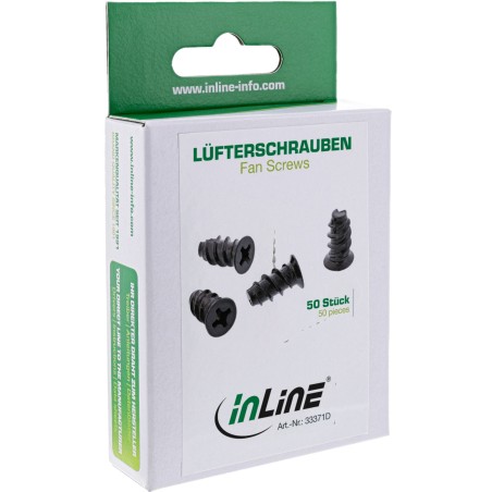 InLine? L?fterschrauben, 5,0x10,0mm, schwarz 50er Pack