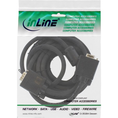 17701B - Rallonge InLine® S-VGA, fiche / prise HD 15 broches, noire, 1 m