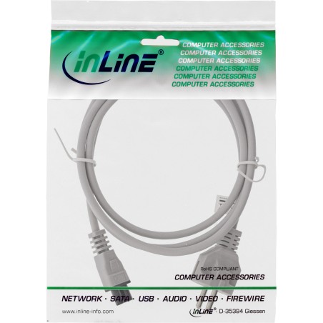 16656A - Câble d'alimentation InLine® pour ordinateur portable, connecteur 3 broches, gris, 1,8 m